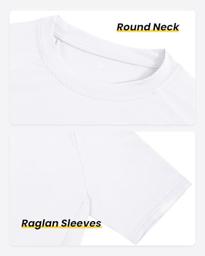 Boys Rash Guard Short Sleeve Swim Shirt - 13-14 Years, White