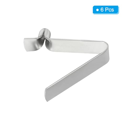 Silver Manganese Steel Spring Tent Pole Clips - 5mm x 20mm, 6 Pack