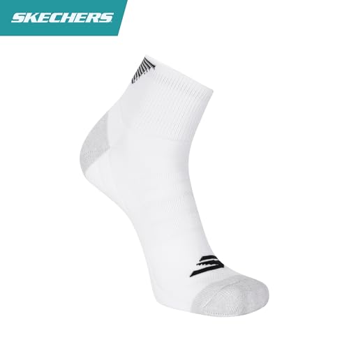 Skechers Men's 3-Pack Performance Golf Quarter Crew Socks White 10-13