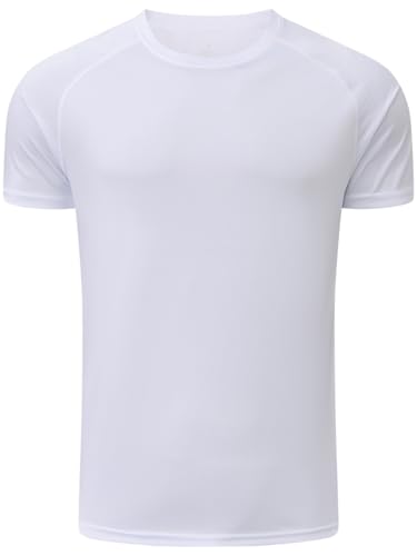 Men's Short Sleeve Quick Dry Athletic T-Shirt - Small White