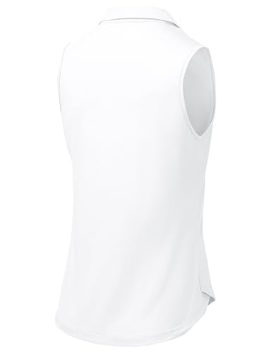 Women's Sleeveless Golf Polo Shirt - Quick Dry V Neck Tank Top UPF 50+