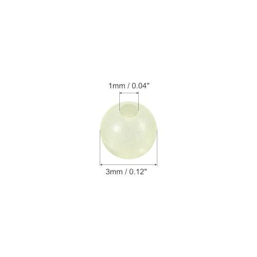 Glow Fishing Beads - White 3mm Luminous Plastic Bait Tackle with Storage Box