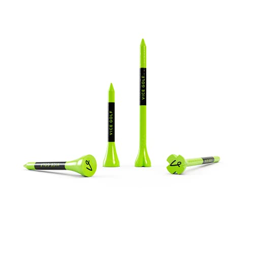 60 Driver Tees & 15 Short Tees - Neon Lime Golf Tees