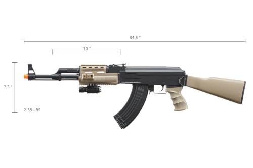 Tactical AK47 Airsoft AEG Kit with Spring Pistol - Earth/Black