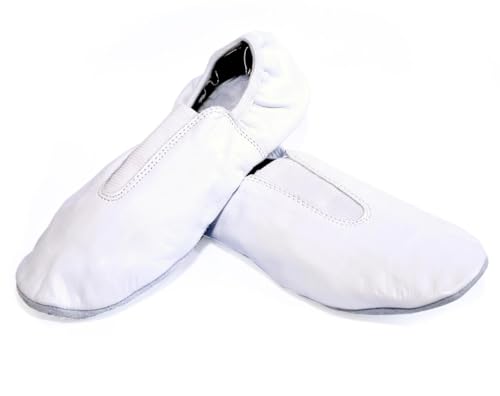Toddler White Gymnastic Shoes - Slip-On Goat Leather Footwear - Size 10