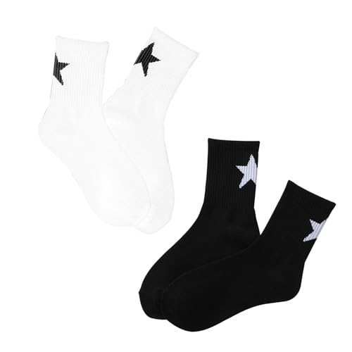 Funny Cotton Ankle Socks - Spider Web & Star Print - 2 Packs