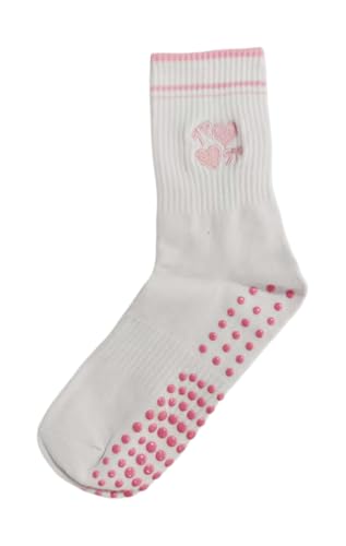 Non-Slip Pilates Socks for Women - Grippy Yoga Crew Sock - One Size
