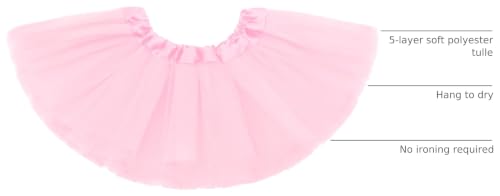 Toddler Girls Pink Tutu Skirt 2-8 Years 5-Layer Ballet Tulle Skirt - Olreco