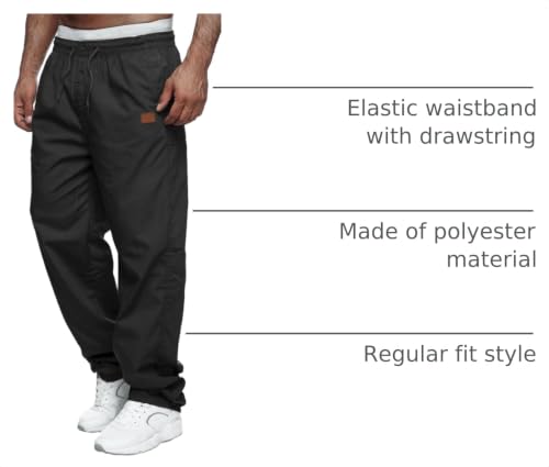 Rela Bota Men's X-Large Black Cargo Jogger Pants with Drawstring