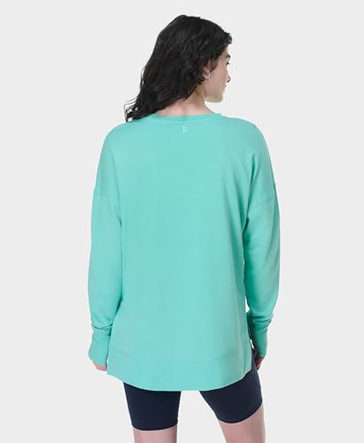 Sweaty Betty After Class Cropped Crewneck Sweatshirt - Sea Spray Blue, Small