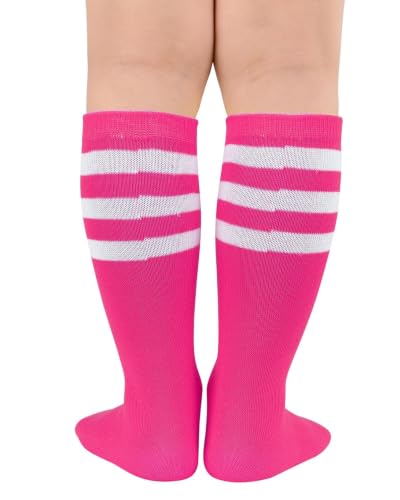 Kids Soccer Socks - Baseball Socks for Boys & Girls, 3-6 Years - Rose White