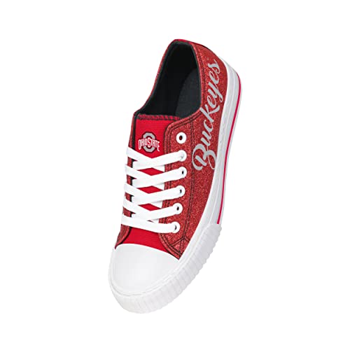 Ohio State Buckeyes Low Top Canvas Sneakers - Team Color Glitter