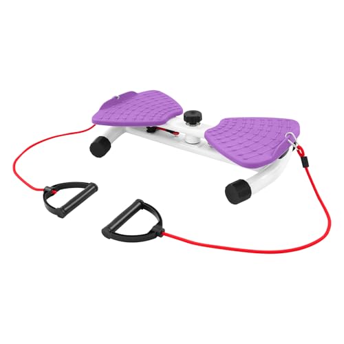 Non-Slip Dual Pedal Waist Twister Exercise Machine - Purple
