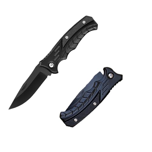 Folding Pocket Knife with Chain - 2.68 Inch Blade - Black