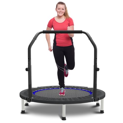40" Mini Trampoline with Adjustable Bar - Blue