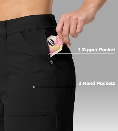 Willit Women's Quick Dry Water-Resistant Hiking Shorts with Pockets - Black, 5" | Travel & Golf Casual Wear