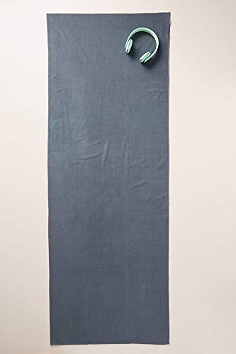 Non-Slip Hot Yoga Towel - Super-Absorbent Microfiber, Gray - 72" x 26.5"