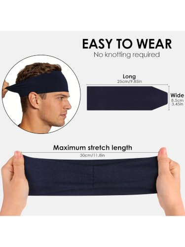 Men's Sweat-Wicking Headbands - 7 Pack in Multiple Colors