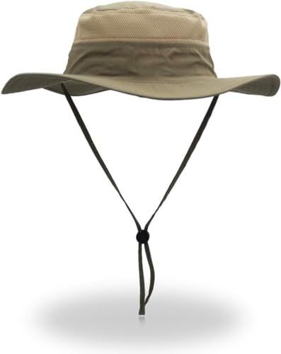 Windproof UPF50+ UV Protection Fishing Hat - Khaki