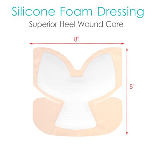 SinaiSea Pack of 3 Waterproof Silicone Foam Heel & Wound Dressings 8x8 inches