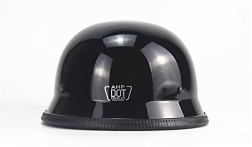 SanQing German Style Open Face DOT Motorcycle Helmet – X-Large Bright Black