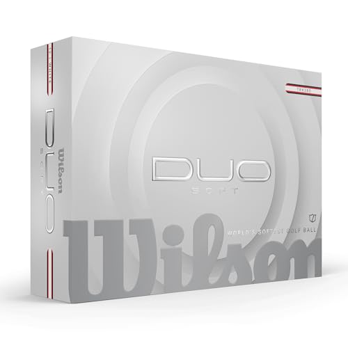 Duo Soft Golf Balls - 12 Pack, White/Red Stripe