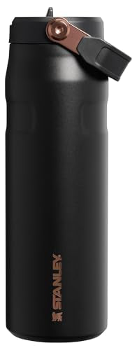 STANLEY IceFlow Flip Straw Bottle 24 oz Messi Goat Black – Lightweight Insulated Water Bottle