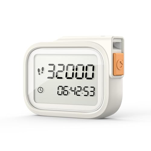 Accurate 3D Pedometer with Lanyard - Off-White Fitness Tracker