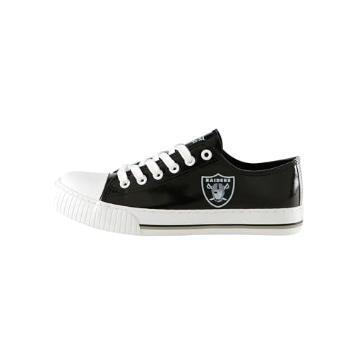 Las Vegas Raiders Metallic Low Top Canvas Sneakers - Women