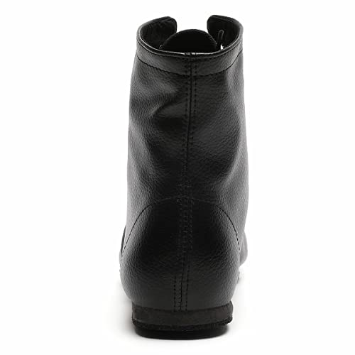 Black Lace-Up Jazz Shoes for Women Girls & Adults - Dance Boots, Size 11 Women / 10 Men - Bokimd