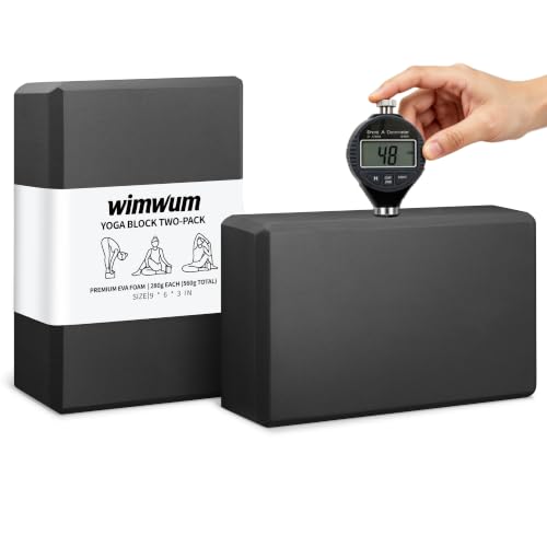 High Density EVA Yoga Blocks 2-Pack - Black Non-Slip Foam Props