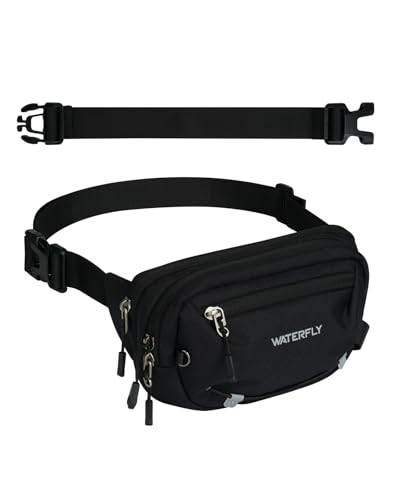 RFID Fanny Pack - 1.5L Anti-Theft Waist Bag with Extender Belt - Black