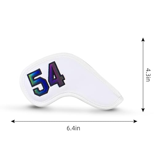 Magnetic Golf Wedge Club Head Cover - Waterproof PU Leather - White #54