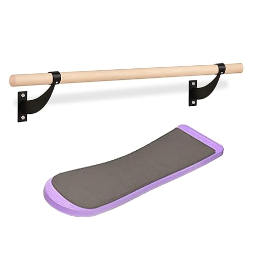 Flybold Wall-Mounted Ballet Barre with Turning Board - 4ft Wooden Dance Equipment