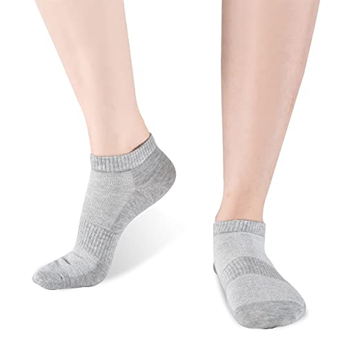 Women's Athletic Ankle Socks - Soft Low Cut Sport Socks, 5 Pairs - Black/White/Gray