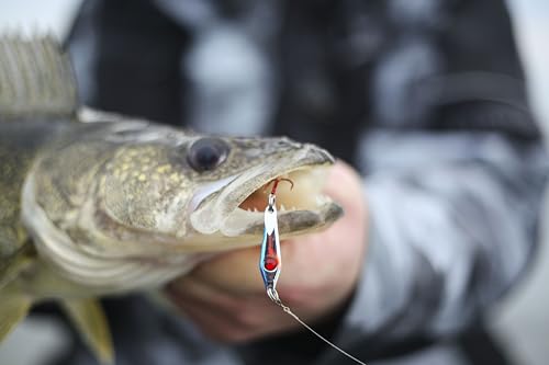 Tungsten Slim Spoon Ice Fishing Lure - 1/8 Oz - Gold Perch