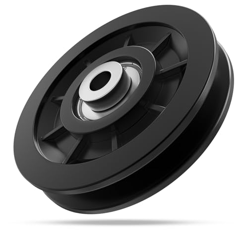 Anobeyi 90mm Nylon Bearing Gym Pulley Wheel – Replacement Cable Machine Part, Black-1pc