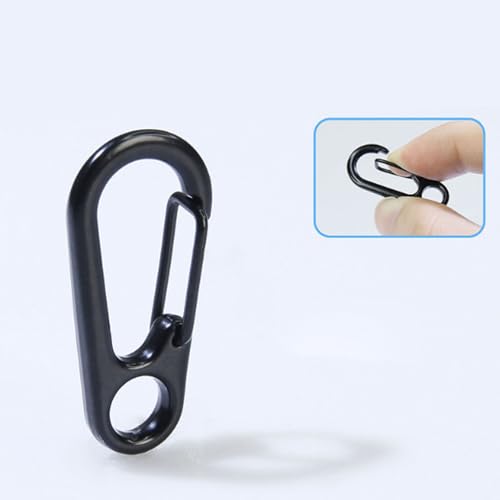 10-Piece Mini Keychain Carabiner Clips - Durable Metal Spring Snap Hooks