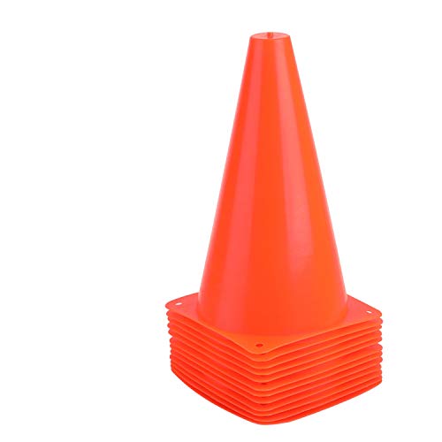 12 Pack Orange 9 Inch Plastic Traffic Cones for Sports & Training Set of 10/12/24