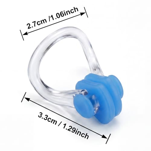 15-Piece Waterproof Swimming Nose Clips - Transparent Silicone Plugs