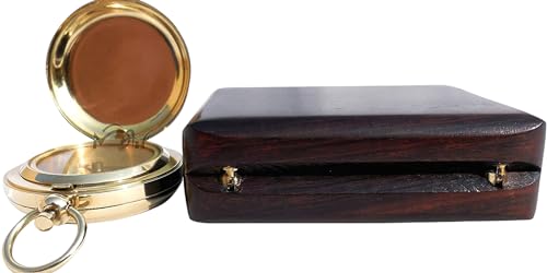 MAH Brass Compass Gift – Classic Edition with Wooden Box for Graduation, Birthday & Keepsake