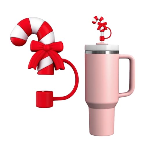 Candy Cane Straw Cover for 10mm Straws - Red