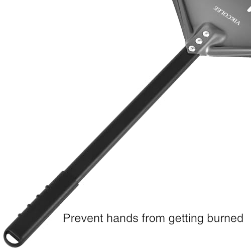 VIKCOLEE Perforated Pizza Peel 14 x 16 Inch Rectangular Baking Turnover Tool, 34 Inch Overall with Insulated Handle