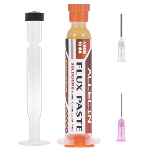 Solder Flux 808 10CC 10mL Need to clean Tin Soldering Fluxes Paste Liquid Syringe for Electronics 10 Milliliters with Needle Dispensing Tool (Pack of 1Pcs)