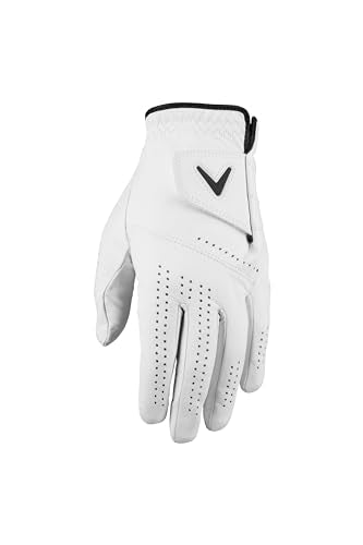 Golf Glove - Callaway Dawn Patrol - Genuine Leather - Left Hand - Large - White 2024
