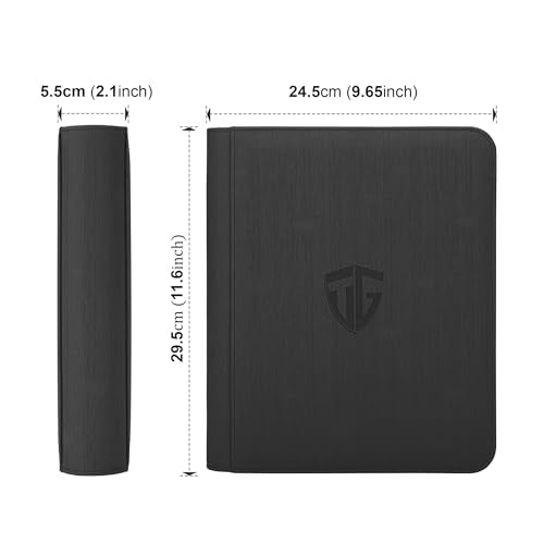 4-Pocket Toploader Binder for 3" x 4" Trading Cards - Holds 112 Cards (Black)