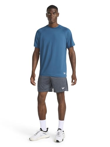 Men's Reflective Crewneck T-Shirt - Lightweight, Standard Fit, Small - Majolica Blue
