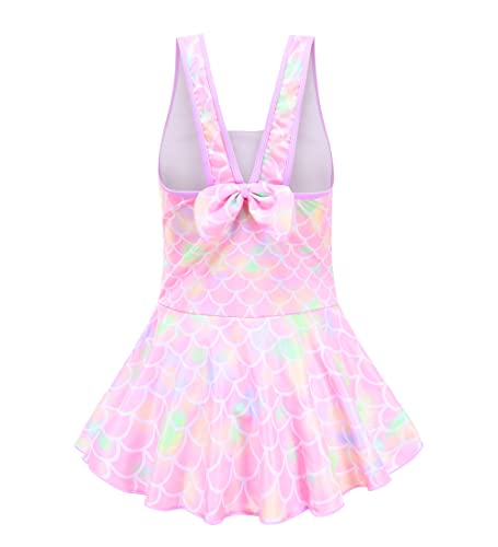 Girls Unicorn Mermaid Swimsuit 6-7 Years Pink Rainbow Bathing Suit