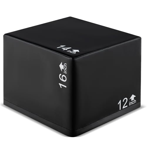 Plyometric Jump Box - 3 in 1 Training Equipment, 16x14x12 inch