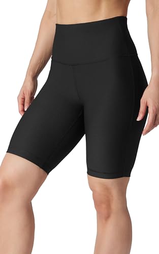 Women's High-Waisted Ribbed Biker Shorts - Black, X-Small